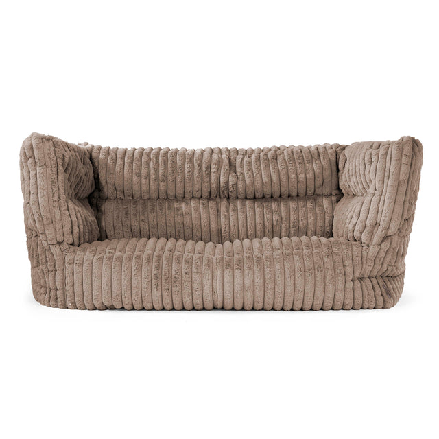 Canapé Pouf Albert 2 places - Velours Côtelé Ultra Pelucheux Vison 01