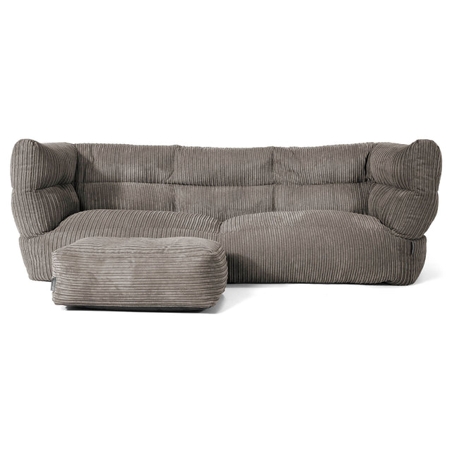 Canapé Pouf Albert 3 places - Côtelé Anthracite 02