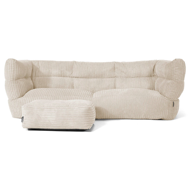 Canapé Pouf Albert 3 places - Côtelé Crème 02