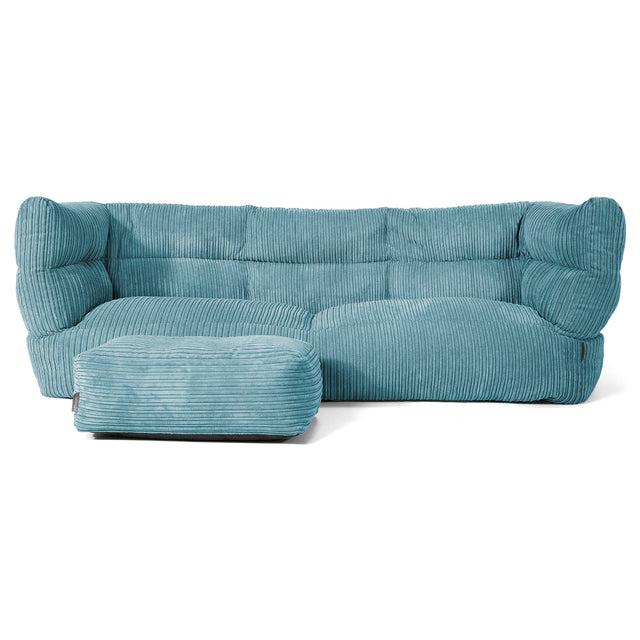Canapé Pouf Albert 3 places - Côtelé Mer Égée 02