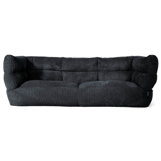 Canapé Pouf Albert 3 places - Côtelé Noir 01
