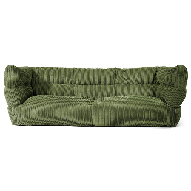 Canapé Pouf Albert 3 places - Côtelé Vert Forêt 01