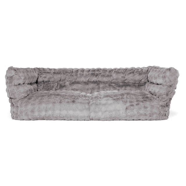 Canapé Pouf Albert 3 places 2.0 - Fausse Fourrure à Bulles Gris 01