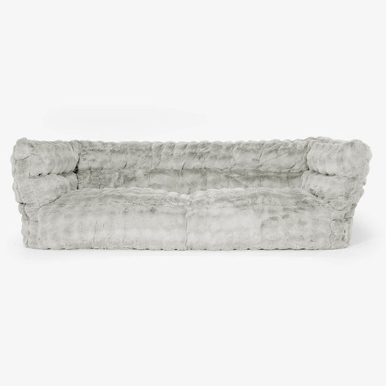 Canapé Pouf Albert 3 places 2.0 - Fausse Fourrure à Bulles Vert Sauge 01