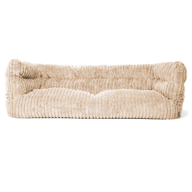 Canapé Pouf Albert 3 places 2.0 - Velours Côtelé Ultra Pelucheux Crème 01