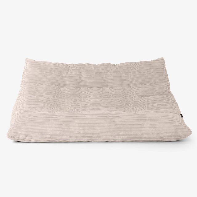 Canapé Pouf de Sol Noah - Côtelé Ivoire 01