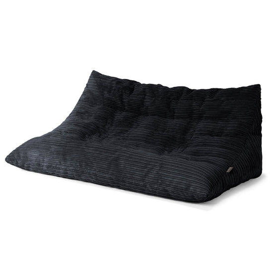 Canapé Pouf de Sol Noah - Côtelé Noir 02