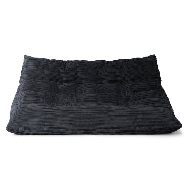 Canapé Pouf de Sol Noah - Côtelé Noir 01