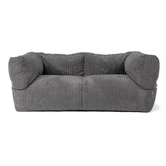 Canapé Pouf Albert 2 places - Côtelé Gris Ardoise 01