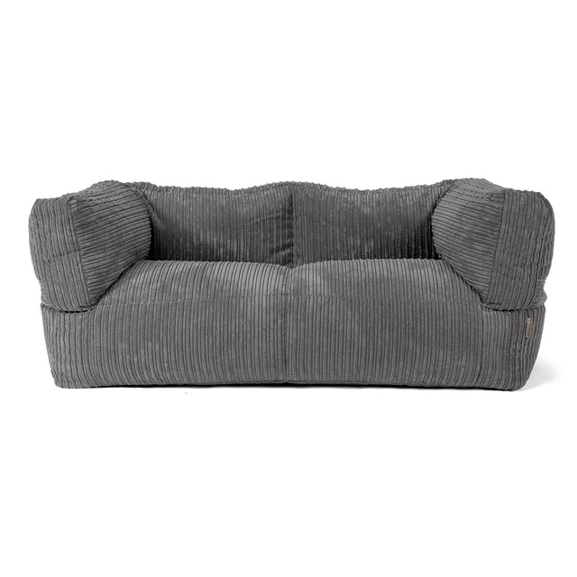 Canapé Pouf Albert 2 places - Côtelé Gris Ardoise 01