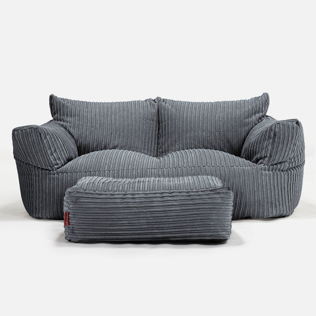 Joséphine Canapé Pouf - Côtelé Gris Ardoise 01