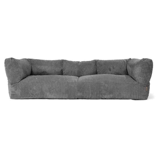 Canapé Pouf Albert 3 places - Côtelé Gris Ardoise 01