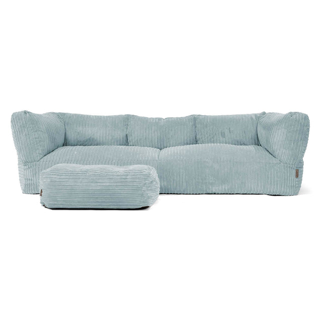 Canapé Pouf Albert 3 places - Côtelé Vert Menthe 02