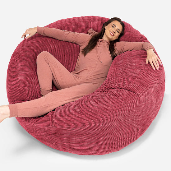 Canapé Pouf Géant Grande Mammouth - Pompon Rouge pastel 01