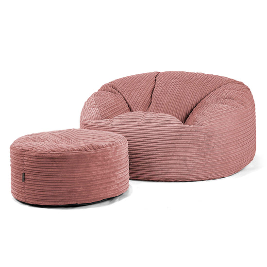 Canapé Pouf Géant Mammouth - Côtelé Pêche 02