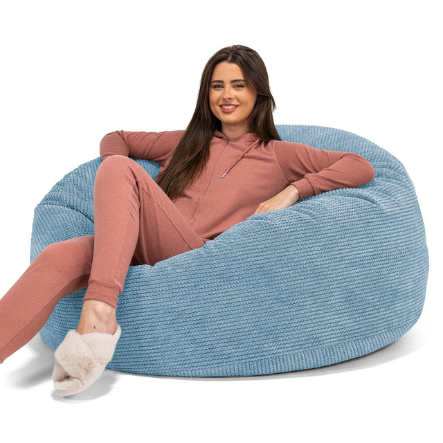 Canapé Pouf Géant Mammouth - Pompon Bleu Ciel 01