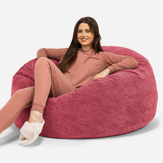 Canapé Pouf Géant Mammouth - Pompon Rouge pastel 01