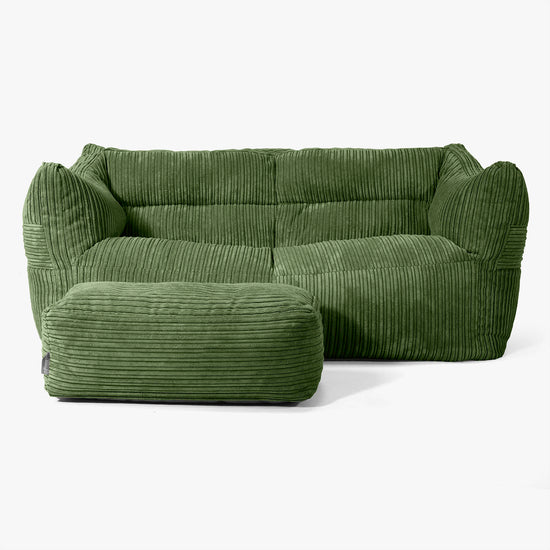 Canapé Pouf Victor - Côtelé Vert Forêt 02