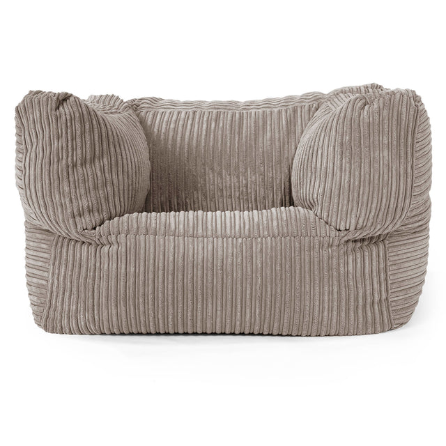 Albert Pouf Fauteuil Design - Côtelé Grège 01