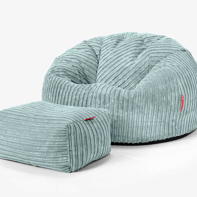 Pouf Poire Classique - Côtelé Vert Menthe 02