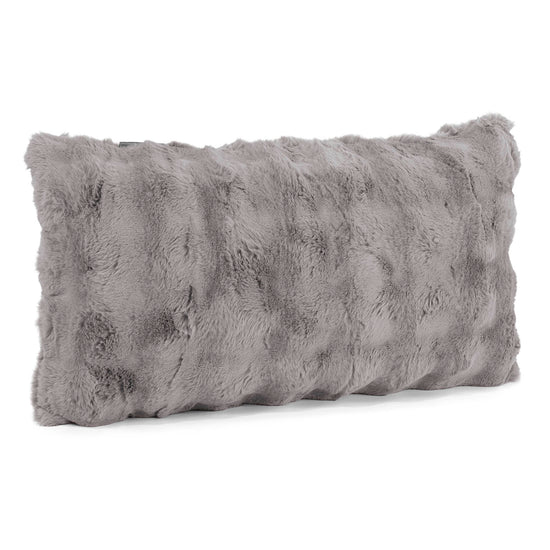 Housse de Coussin Rectangulaire Géant 40 x 70cm - Fausse Fourrure à Bulles Gris 02