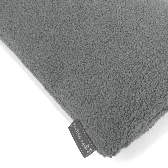 Housse de Coussin Rectangulaire 35 x 50cm - Bouclé Gris 02