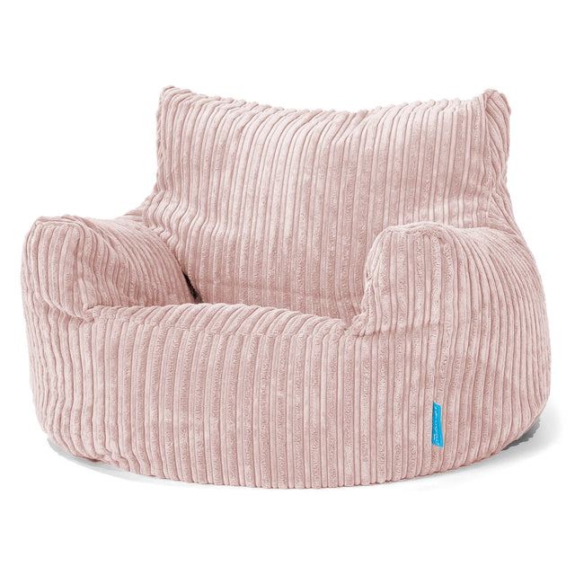 Fauteuil Pouf Enfant 3-8 ans - Côtelé Rose 01