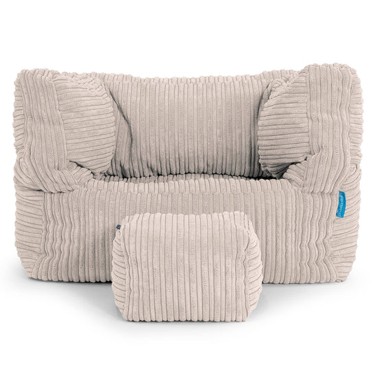 Fauteuil Pouf Albert pour Enfant 1-5 ans - Côtelé Ivoire 03