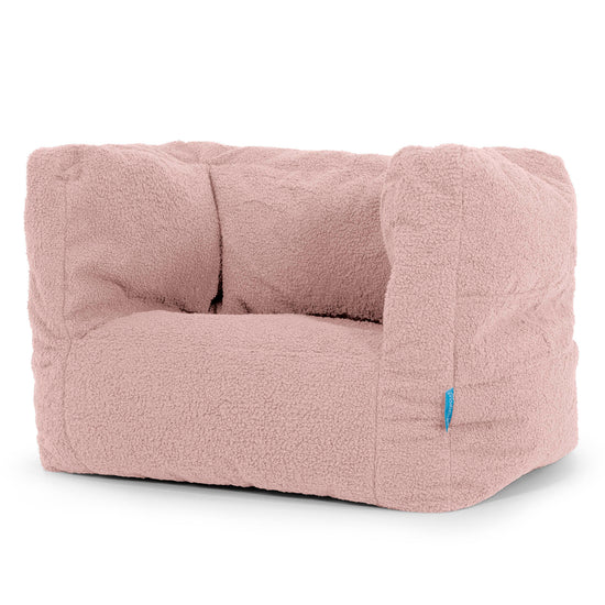 Fauteuil Pouf Albert pour Enfant 1-5 ans - Bouclé Rose 02