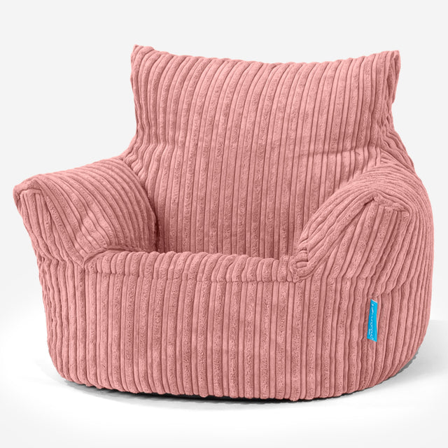 Fauteuil Pouf Bambin 1-3 ans - Côtelé Pêche 01