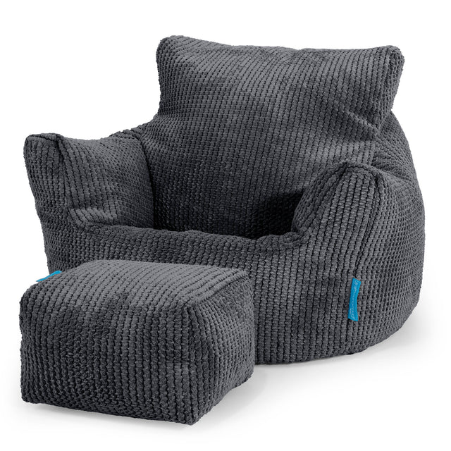 Fauteuil Pouf Bambin 1-3 ans - Pompon Noir 02