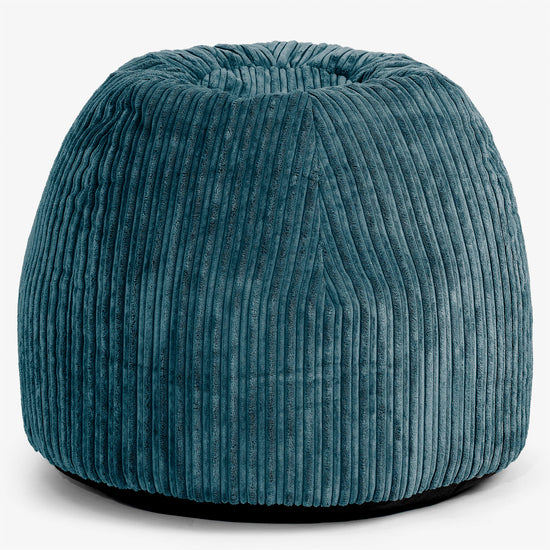 Fauteuil Pouf de Bureau Ergonomique - Côtelé Bleu Canard 01