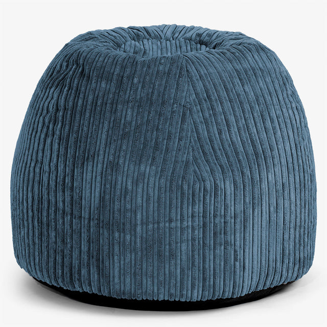 Fauteuil Pouf de Bureau Ergonomique - Côtelé Bleu Marine 01