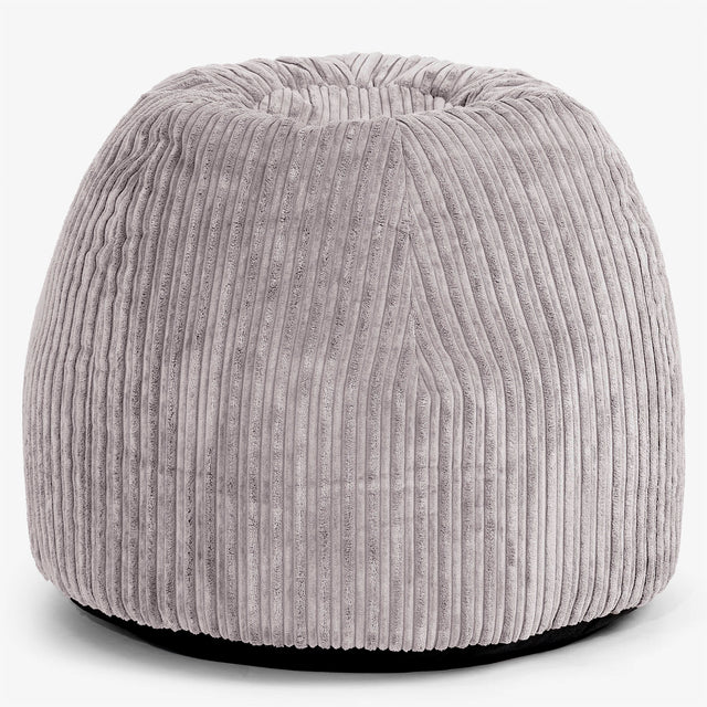 Fauteuil Pouf de Bureau Ergonomique - Côtelé Gris Argent 01