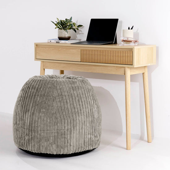 Tabouret Pouf de Coiffeuse - Côtelé Vison 02