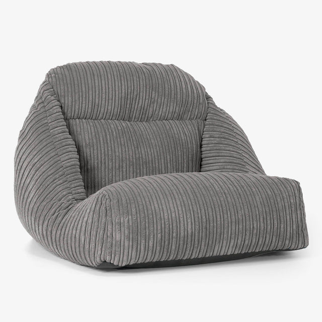 Fauteuil Pouf de Sol Aya - Côtelé Anthracite 01