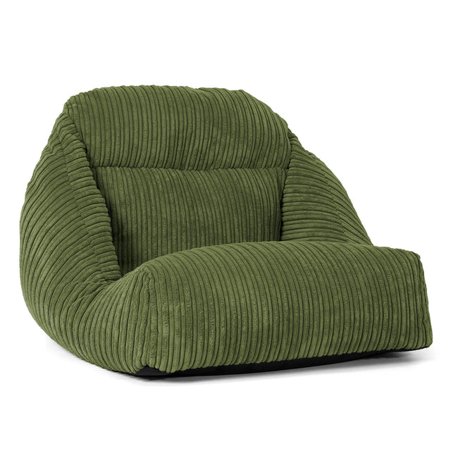Fauteuil Pouf de Sol Aya - Côtelé Vert Forêt 01