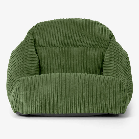 Fauteuil Pouf de Sol Aya - Côtelé Vert Forêt 02