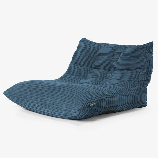 Fauteuil Pouf de Sol Noah - Côtelé Bleu Marine 02