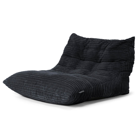 Fauteuil Pouf de Sol Noah - Côtelé Noir 02