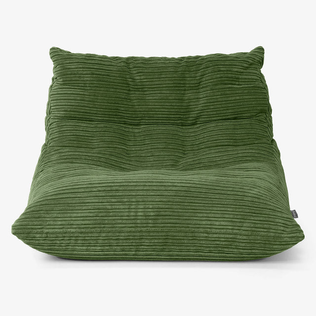 Fauteuil Pouf de Sol Noah - Côtelé Vert Forêt 01