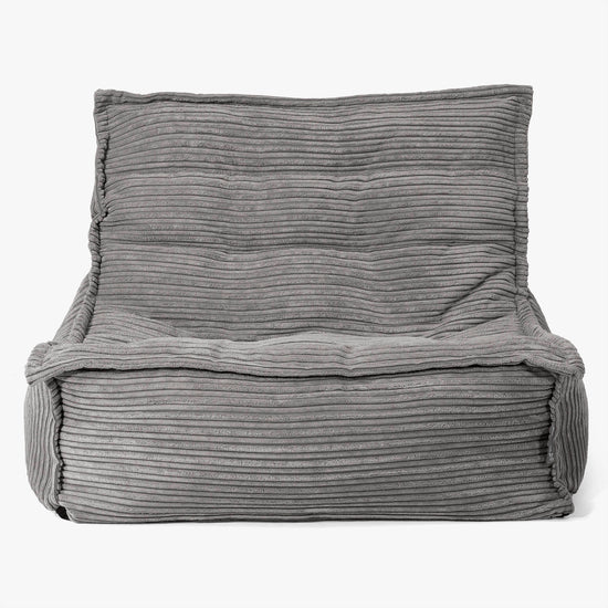 Fauteuil Pouf de Sol Oliver - Côtelé Anthracite 02