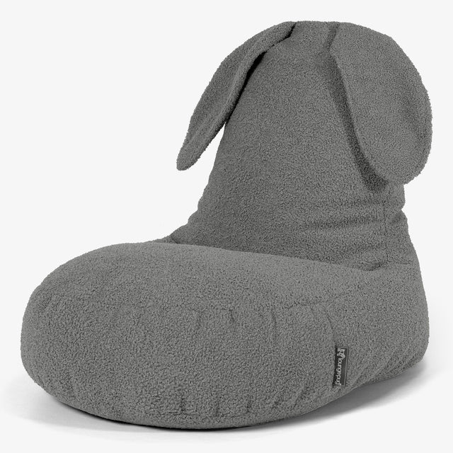 Fauteuil Pouf Enfant Animal Lapin 2-6 ans - Bouclé Gris 01
