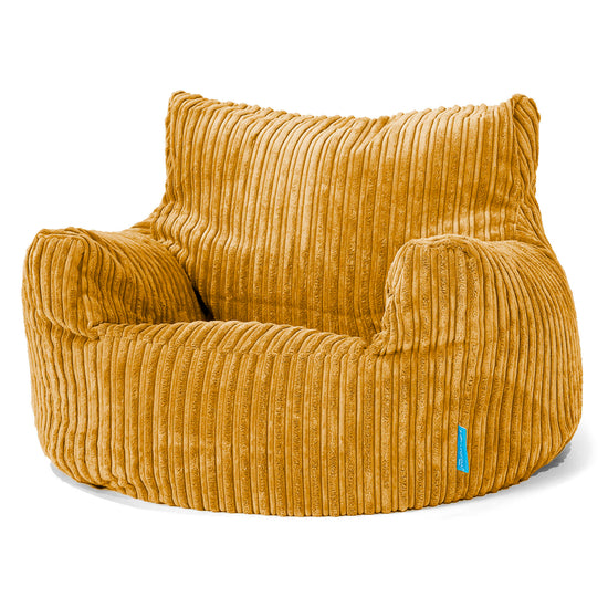 Fauteuil Pouf Enfant 3-8 ans - Côtelé Miel doré 01