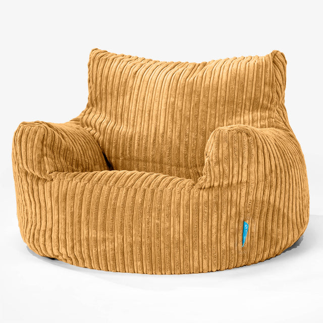 Fauteuil Pouf Enfant 3-8 ans - Côtelé Miel doré 01