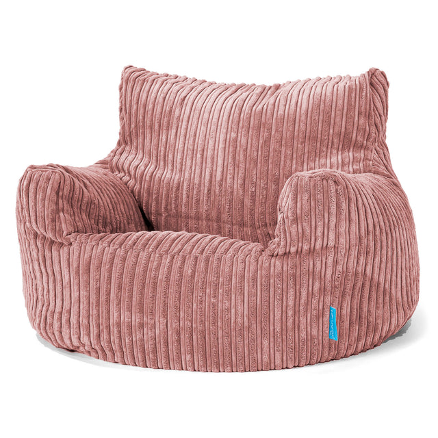 Fauteuil Pouf Enfant 3-8 ans - Côtelé Pêche 01