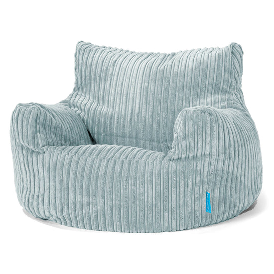 Fauteuil Pouf Enfant 3-8 ans - Côtelé Verte Menthe 01
