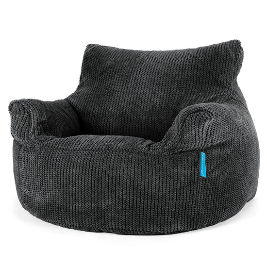 Fauteuil Pouf Enfant 3-8 ans - Pompon Noir 01