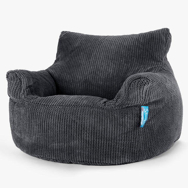 Fauteuil Pouf Enfant 3-8 ans - Pompon Noir 01