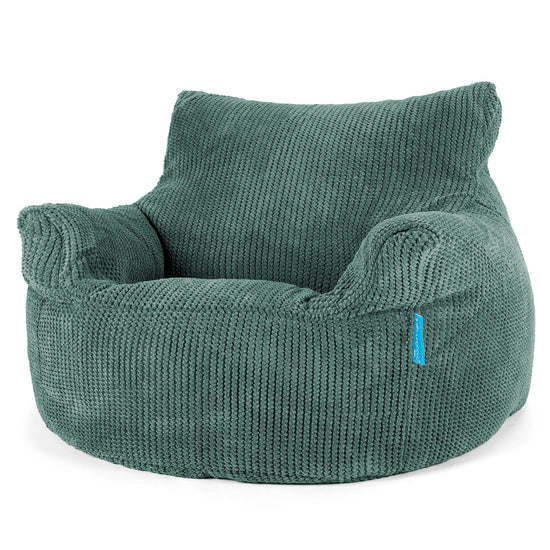 Fauteuil Pouf Enfant 3-8 ans - Pompon Vert Mousse 01